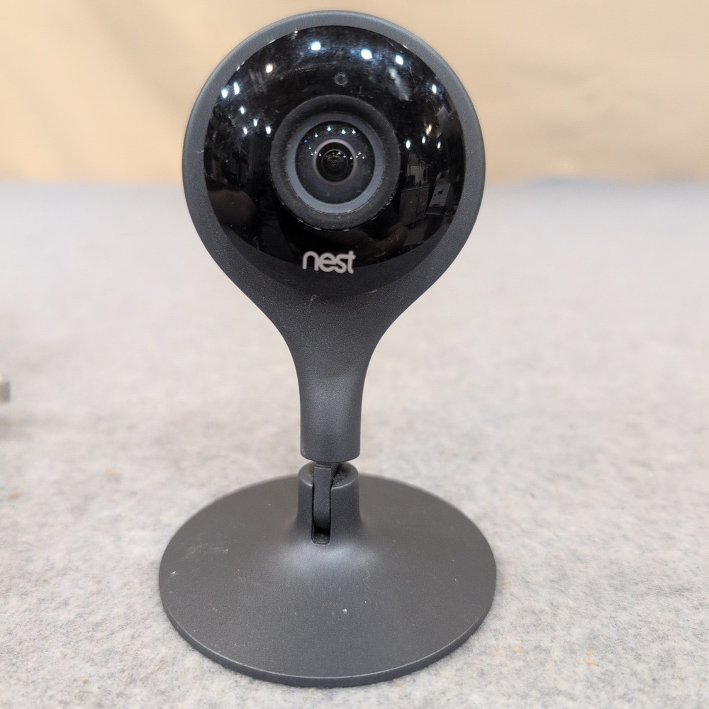 Google Nest Cam Indoor Wired Security Camera Black A0005 with Power Adapter